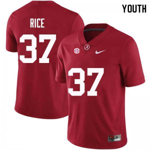 NCAA Youth Alabama Crimson Tide #37 Jonathan Rice Stitched College Nike Authentic Crimson Football Jersey GX17Y65BE